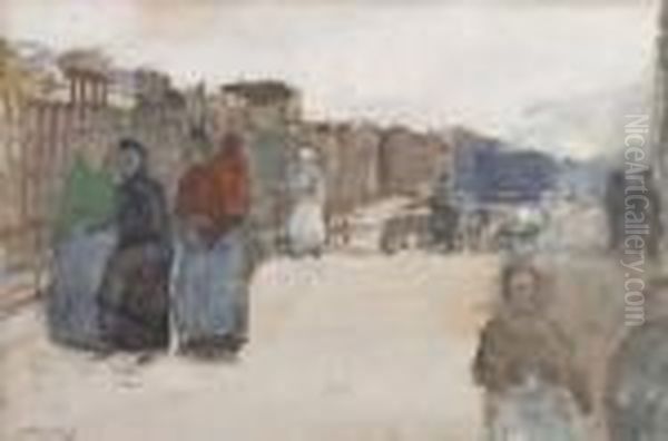 Waspitten On The Rokin, Amsterdam Oil Painting by George Hendrik Breitner