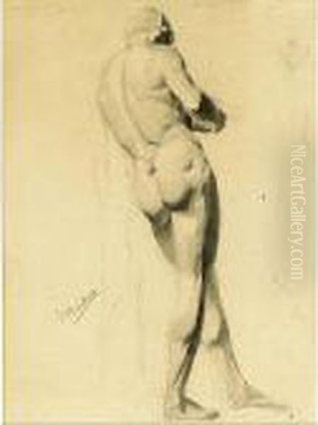 Study Of A Male Nude Oil Painting by George Hendrik Breitner