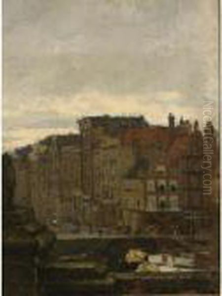 The Prinsengracht, Amsterdam Oil Painting by George Hendrik Breitner