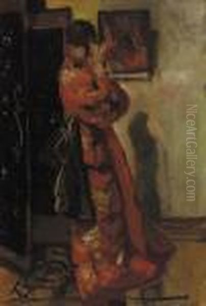 Voor De Spiegel: In Front Of The Mirror Oil Painting by George Hendrik Breitner