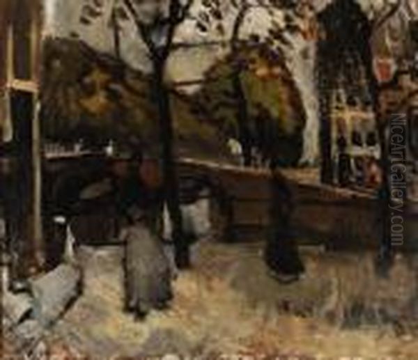 A View Of The Herengracht From The Beulingstraat, Amsterdam Oil Painting by George Hendrik Breitner