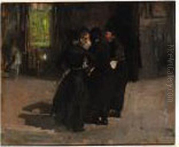 Oude Kerksplein, Amsterdam Oil Painting by George Hendrik Breitner