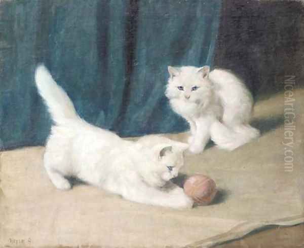 Friends at play Oil Painting by Arthur Heyer