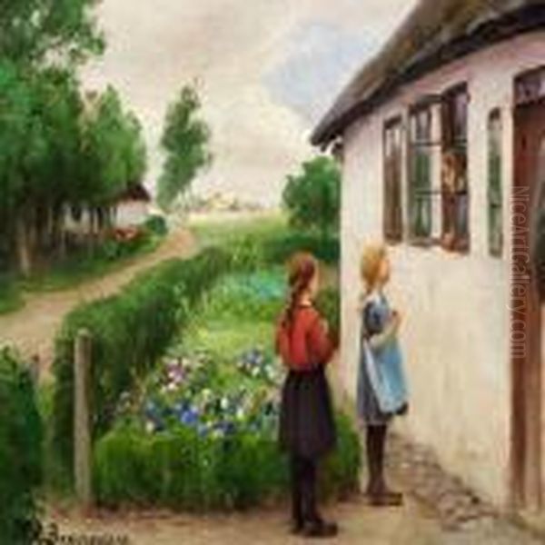 The Visit Oil Painting by Hans Anderson Brendekilde