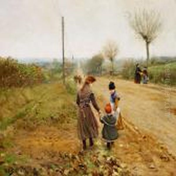 The First Steps Oil Painting by Hans Anderson Brendekilde