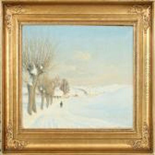 Winter Landscape Oil Painting by Hans Anderson Brendekilde