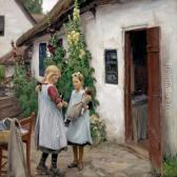 Har Du Set Min Kattekilling Oil Painting by Hans Anderson Brendekilde