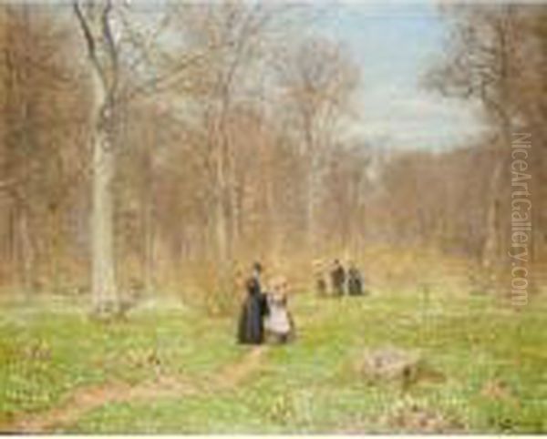 Woods In Spring Oil Painting by Hans Anderson Brendekilde