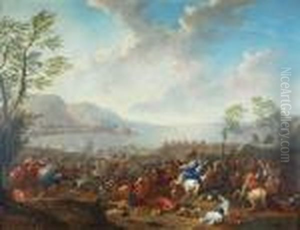 Bitwa Kawalerii Austriackiej Z Turkami Oil Painting by Karel Van Breydel (Le Chevalier)