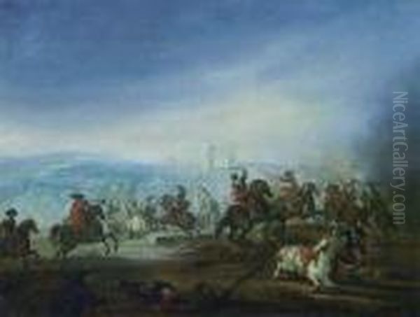 Choc De Cavalerie Oil Painting by Karel Van Breydel (Le Chevalier)