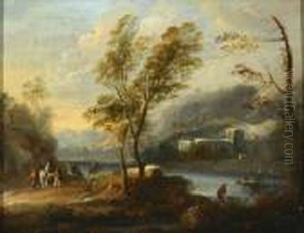 Pastoral Landscapes Oil Painting by Karel Van Breydel (Le Chevalier)