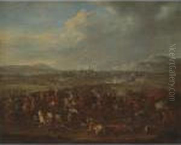 The Siege Of A Town, Possibly Intended To Be The Taking Of Koblenz Oil Painting by Karel Van Breydel (Le Chevalier)