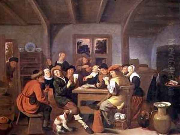 A Happy Party Oil Painting by Jan or Johannes Hals