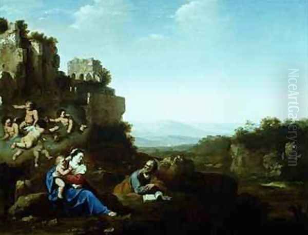 The Holy Family Oil Painting by Jan van Haensbergen