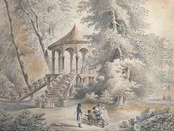 Vue du Parc de Sevigne Oil Painting by Jean-Baptiste Hilaire