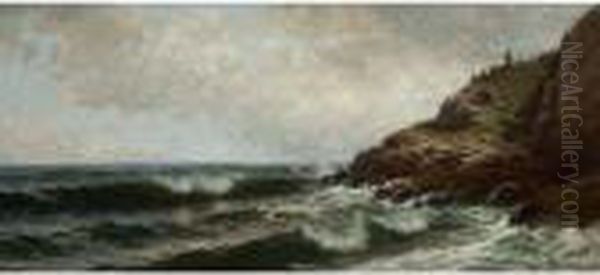 On The Coast Of Maine (incoming Tide At The Point, Sakonnet,rhode Island) Oil Painting by Alfred Thompson Bricher