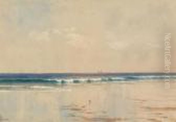 Coastline With Distant Ships Oil Painting by Alfred Thompson Bricher