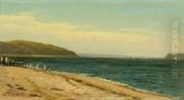 Beach And Bay With Sailboats Oil Painting by Alfred Thompson Bricher