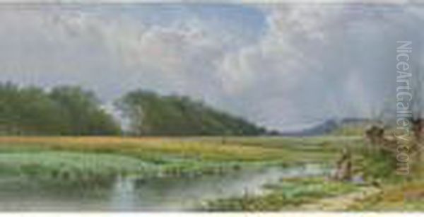 On The Meadows Of Old Newburyport Oil Painting by Alfred Thompson Bricher