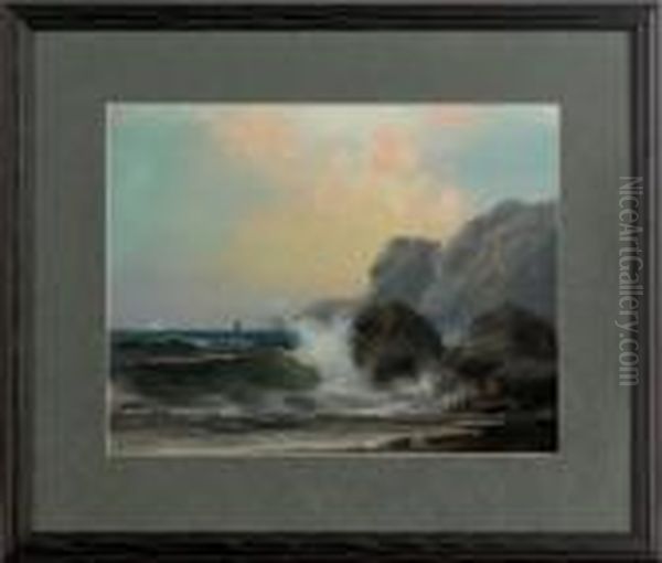 Pastel Coastal Scene Oil Painting by Alfred Thompson Bricher