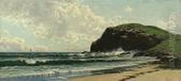 Waves On A Rocky Coast Oil Painting by Alfred Thompson Bricher