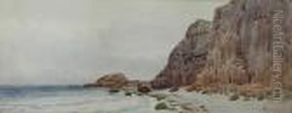 Ashburton Cliff, Grand Manan, New Brunswick, Canada Oil Painting by Alfred Thompson Bricher