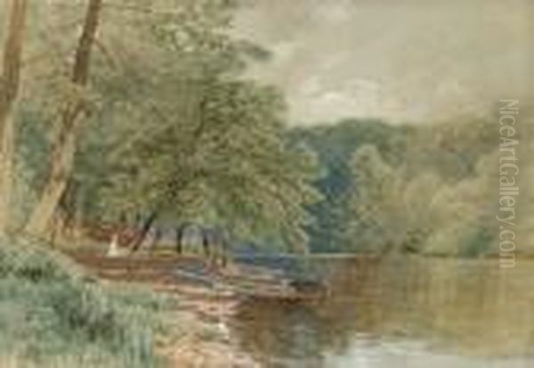 Rowboats For Hire Oil Painting by Alfred Thompson Bricher