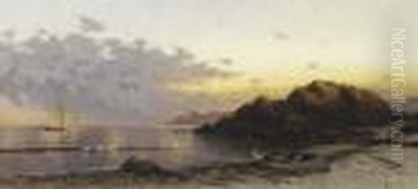 Sunset Oil Painting by Alfred Thompson Bricher