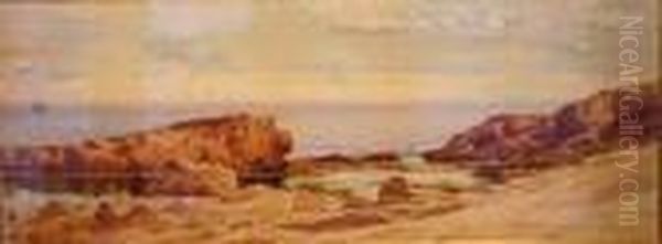 Rocky Shoreline With Sailboats Offshore Oil Painting by Alfred Thompson Bricher