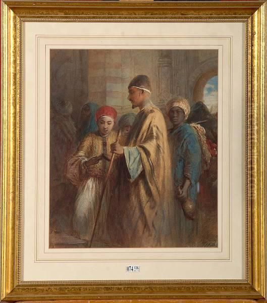 Notable Marocain Dans Les Souks Oil Painting by Frederick Arthur Bridgman