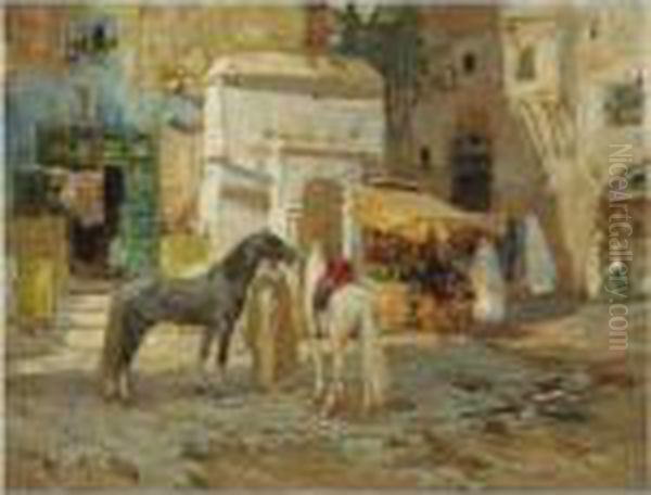 The Market Square Oil Painting by Frederick Arthur Bridgman