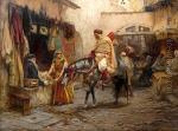 A Street In Algeria Oil Painting by Frederick Arthur Bridgman