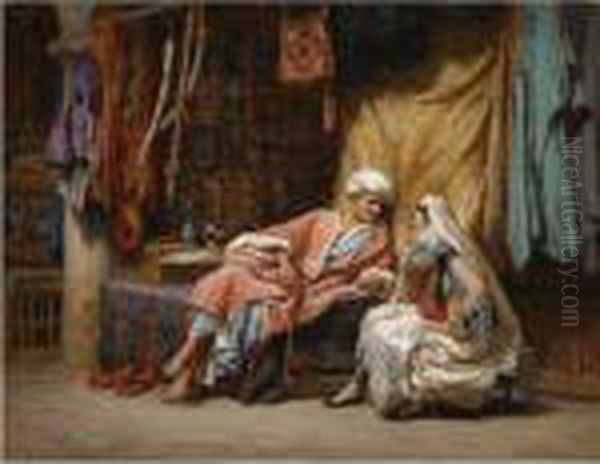 In The Souk, Tunis Oil Painting by Frederick Arthur Bridgman