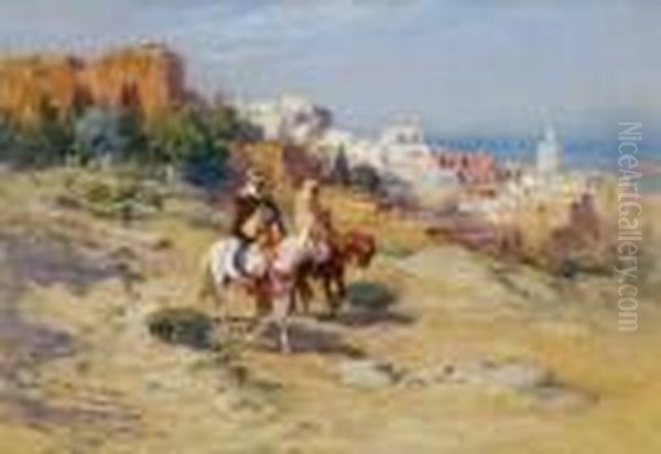 Cavaliers Sur Les Hauteurs D'alger Oil Painting by Frederick Arthur Bridgman