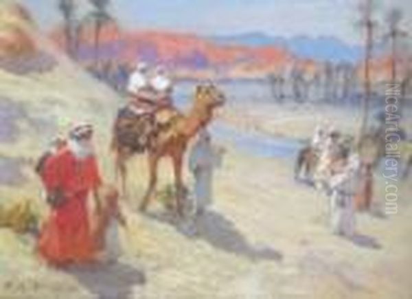 Au Bord Du Nil Oil Painting by Frederick Arthur Bridgman