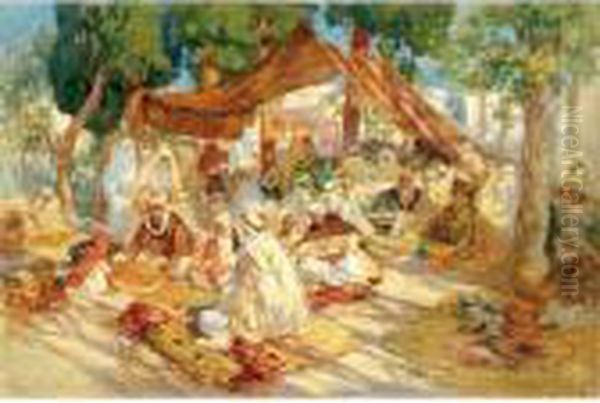 Scene De Marche Oil Painting by Frederick Arthur Bridgman