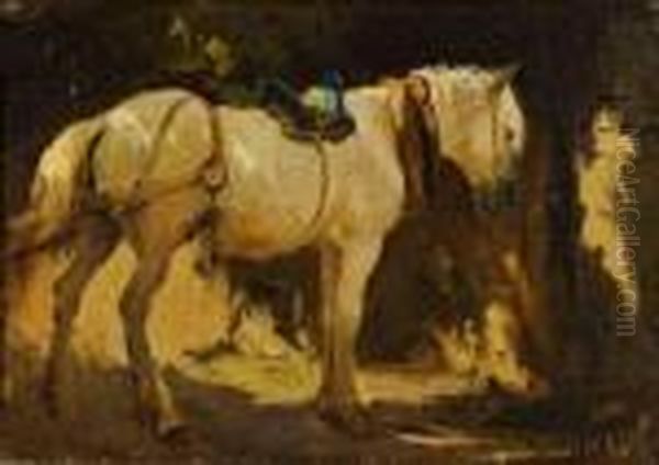 Cheval. Oil Painting by Frederick Arthur Bridgman