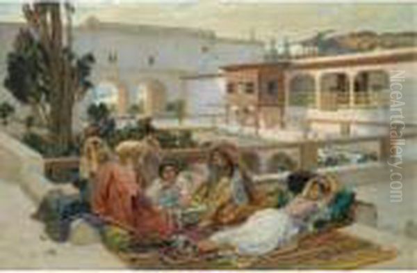 An Afternoon's Amusement Oil Painting by Frederick Arthur Bridgman