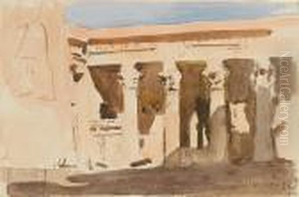 The Temple Of Isis, Philae Oil Painting by Frederick Arthur Bridgman