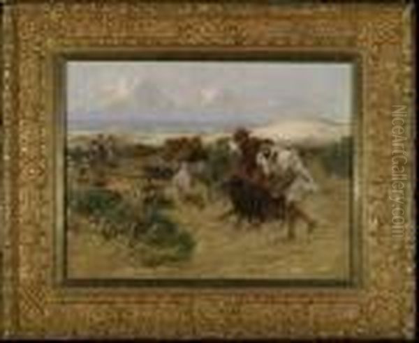 Afghan Herders Oil Painting by Frederick Arthur Bridgman