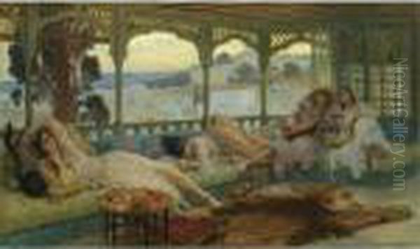 Le Silence Du Soir: Alger Oil Painting by Frederick Arthur Bridgman