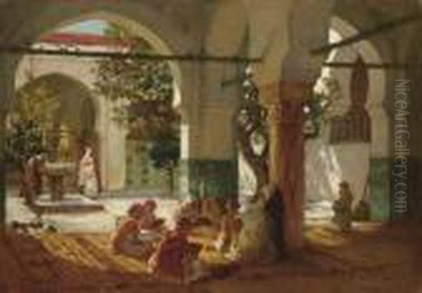 Learning The Qur'an Oil Painting by Frederick Arthur Bridgman