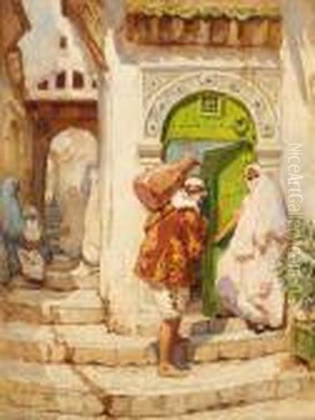 Water Carrier Oil Painting by Frederick Arthur Bridgman