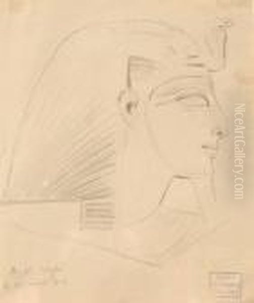 Head Of A Pharaoh Oil Painting by Frederick Arthur Bridgman