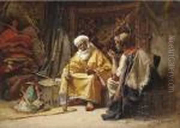 The Rug Merchant Oil Painting by Frederick Arthur Bridgman