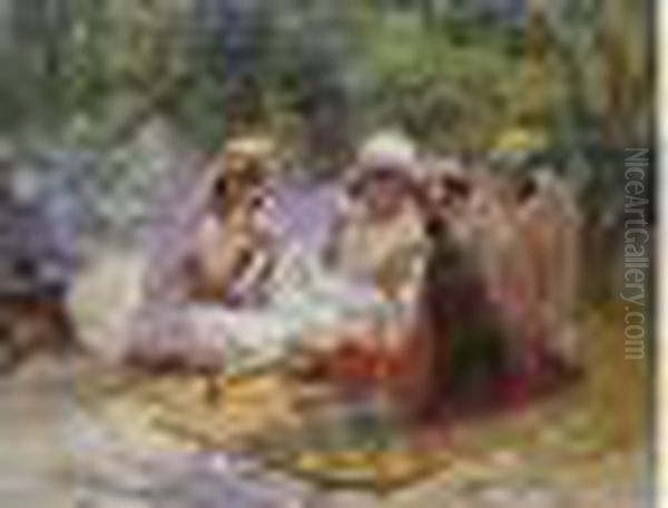 The Card Players Oil Painting by Frederick Arthur Bridgman