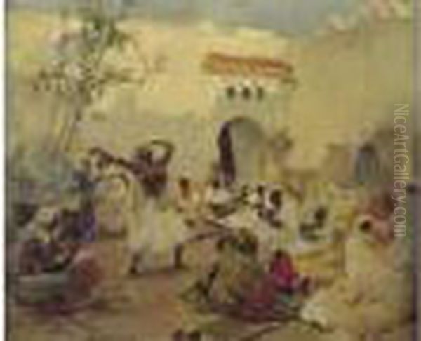 Ecole Americaine Oil Painting by Frederick Arthur Bridgman