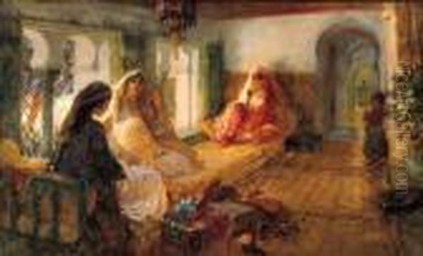 In The Seraglio Oil Painting by Frederick Arthur Bridgman