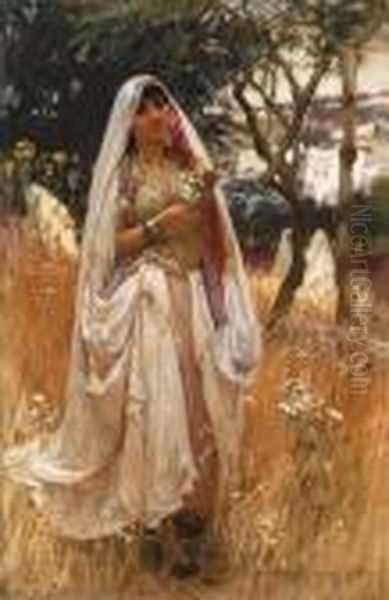 La Jeune Mauresque, Campagne D'alger Oil Painting by Frederick Arthur Bridgman