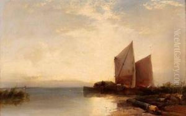 On The Yare Oil Painting by Henry Bright